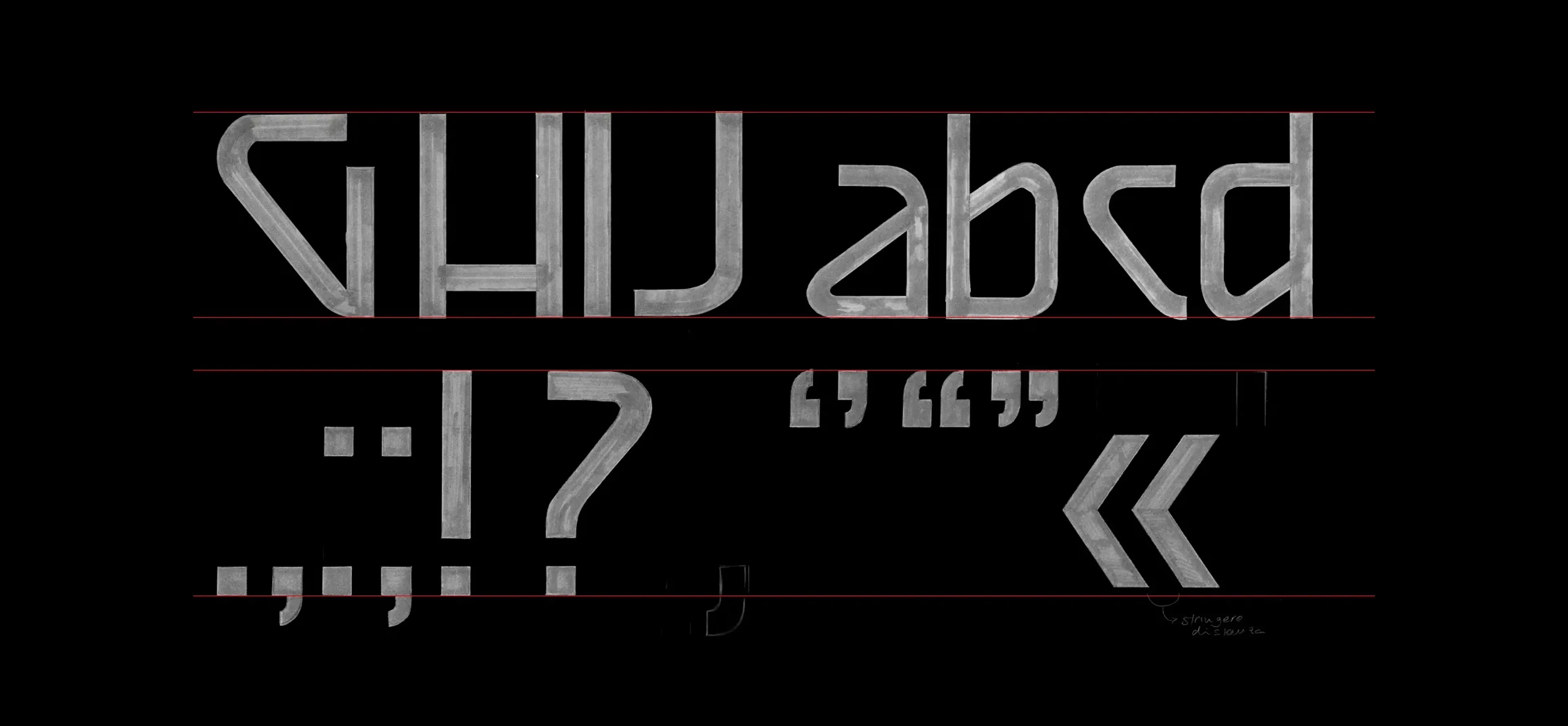 Disegni preliminari font